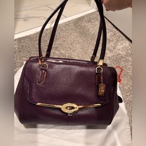 Coach Madison Madeline East/West Shoulder Bag in Black Violet